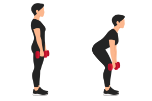 Dumbbell Romanian deadlift: start and end positions