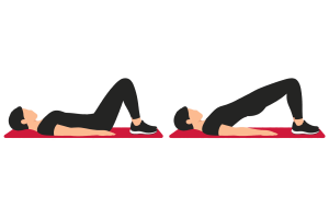 Glute bridge: start and end positions