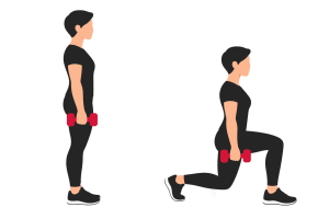 Reverse lunge: start and end positions