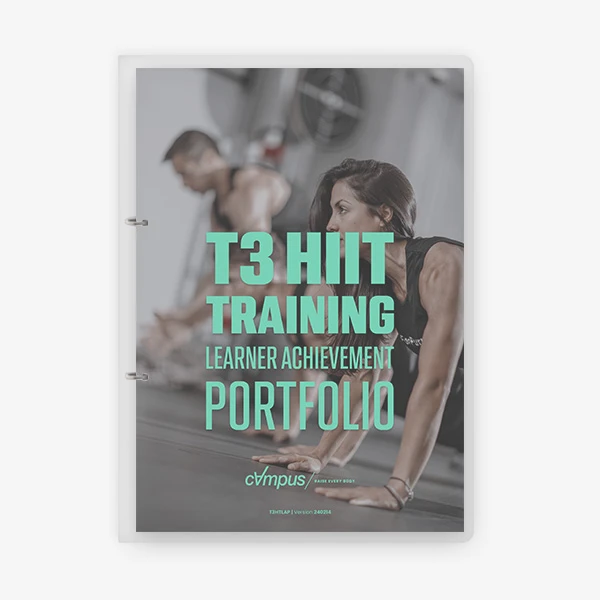 Printed T3 HIIT Training Learner Achievement Portfolio
